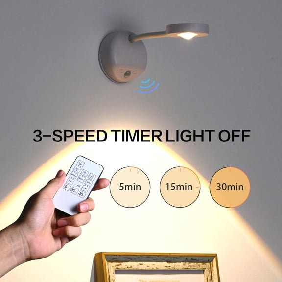 2pcs Rechargeable LED Wall Lamp with Motion Sensor, Smart LED Spotlight, Dimmable& Color Changing, Touch & Remote Control, Wireless Wall Lights for Bedroom, Hallway, Picture Lighting