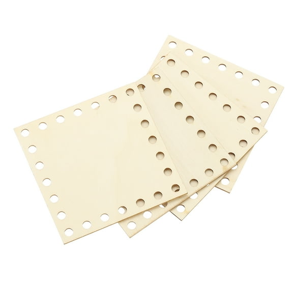 Uxcell 4 x 4 Inch Crochet Basket Base, 4 Pcs Basket Bottoms Square Wood Base Shaper Bag Making Supplies