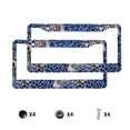 thumbnail image 3 of A Pair Of License Plate Frame Sunscreen Corrosion Resistant Rust 12.3×6.3in With Accessories Suitable For Any Car Animal Print Style Aliceblue_4, 3 of 8