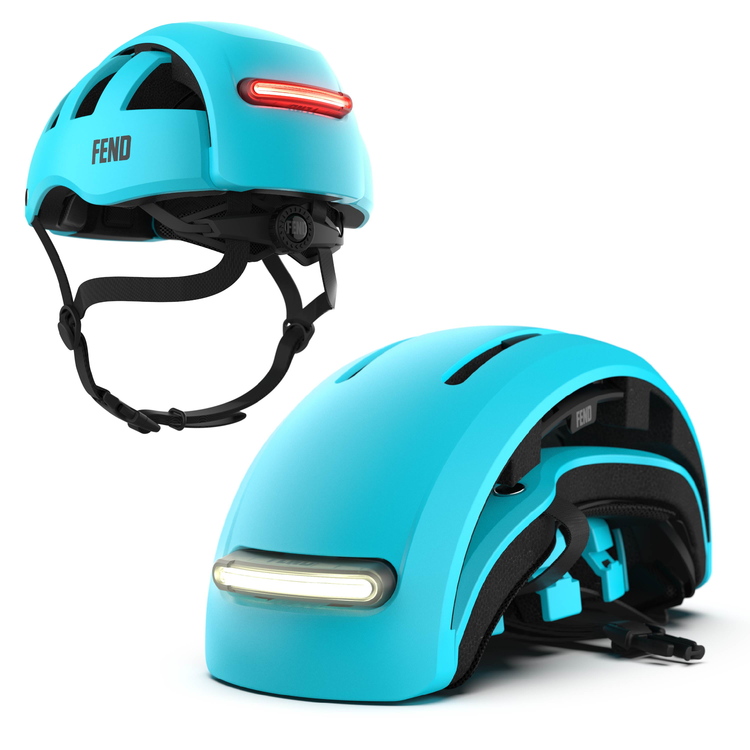 FEND Super Helmet With Ultra-Bright Lights - Adult Mens and Womens Bike Helmet - Collapsible by 50% of Original Size - Safety Certified for Bicycle Road Bike Scooter Cycling Commuter Helmet&nbsp;