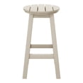 thumbnail image 3 of Costaelm Paradise 24" HDPE Round Outdoor Patio Counter Height Bar Stool, Sand, 3 of 8