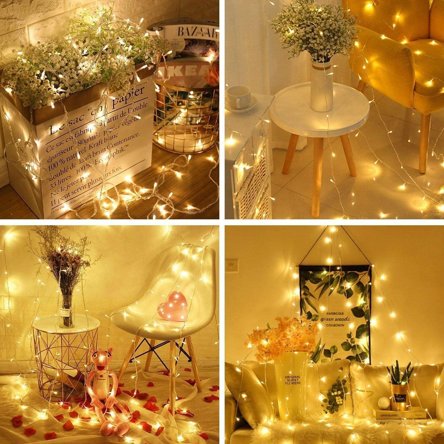 200 LED Christmas Warm White Wedding Party Decor Outdoor Fairy String Light 