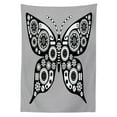 thumbnail image 3 of Ambesonne Steampunk Tablecloth Rectangular Table Cover, Silhouette Butterfly, 60"x90", Pale Grey White, 3 of 4