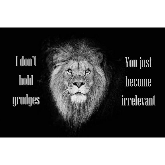 EzPosterPrints - Most Popular Lion Theme Quote Posters - Power Strength Brave Beast Motivational Quotes Poster Printing - Wall Art Print for Home Office - IRRELEVANT - 18X12 inches