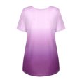 thumbnail image 6 of DailyTrove Women's Ombre V-Neck Short Sleeve T-Shirt - Gradient Casual Top, Soft for Daily Wear & Layering, 6 of 6