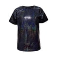 thumbnail image 2 of HIPYLO Girls Black Tshirt Spin Tops for Kids T-shirts Basketball Shirts Youth Compression Shirt Clothes for Girls 10-12 Girls Clothes Size 10 12, 2 of 4