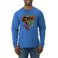 thumbnail image 1 of Wild Bobby, Keep It Wild Colorful Elephant Face Animal Lover Mens Long Sleeve Shirt, Royal, X-Large, 1 of 3