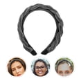thumbnail image 5 of Accesorio para el cabello con trenza cruzada para mujer, de franela, ancho y gris, 5 of 5