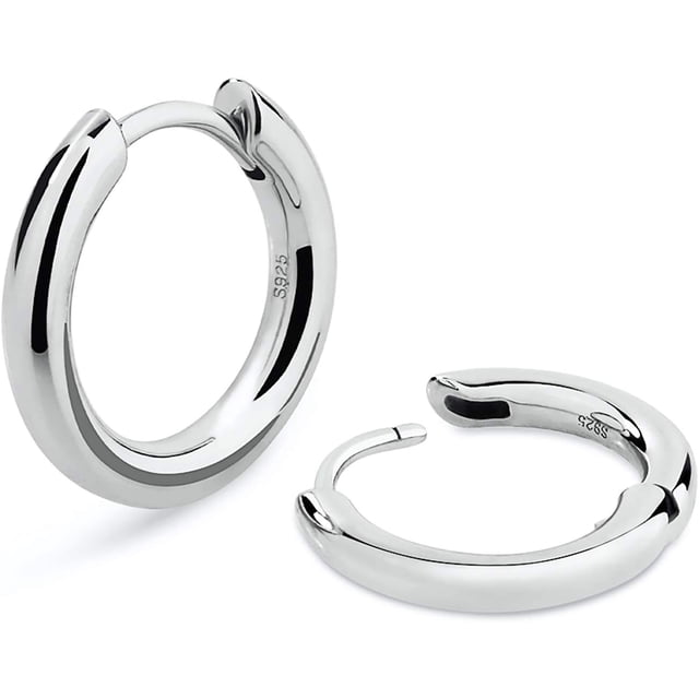Aretes Hombre de Oro, Aretes de Cruz, Arracadas de Plata Oro Blanco, Pendientes, Regalos Dia Del Padre, Joyería de Mujer y Hombres