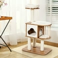 thumbnail image 4 of Gymax 46'' Modern Wooden Cat Tree with Platform & Washable Cushions for Kittens & Cats, 4 of 10