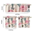 thumbnail image 6 of Pioneer Kitchen Curtains and Valance Set 24 Inch Tier Pink Wild Fresh Peony Flowers Curtains Small Drapes for Cafe Living Room Bathroom Farmhouse 3 Pieces Set Rod Pocket, 6 of 6
