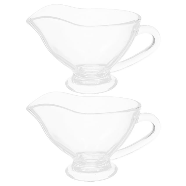 2 Pcs Pichet à Sauce en Verre avec Poignée Plat à Sauce Clair Pichet à Lait Mini Pichet à Sauce
