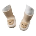 thumbnail image 1 of GPOECD Baby Sneakers Soft Sole Warm Lined First Shoes Cute Bear Rabbit Design Toddler Shoes Beige,13, 1 of 6