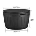 Dextrus 33 Gallon Outdoor Resin Storage Box, Waterproof Round Deck Box