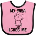 thumbnail image 3 of Inktastic My Yaya Loves Me Girls Girls Baby Bib, 3 of 4