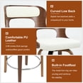 thumbnail image 4 of FANCROU 26 inch Swivel Counter Height Bar Stools Set Of 4, PU Leather Seat With Bentwood Back And Legs, White, 4 of 8