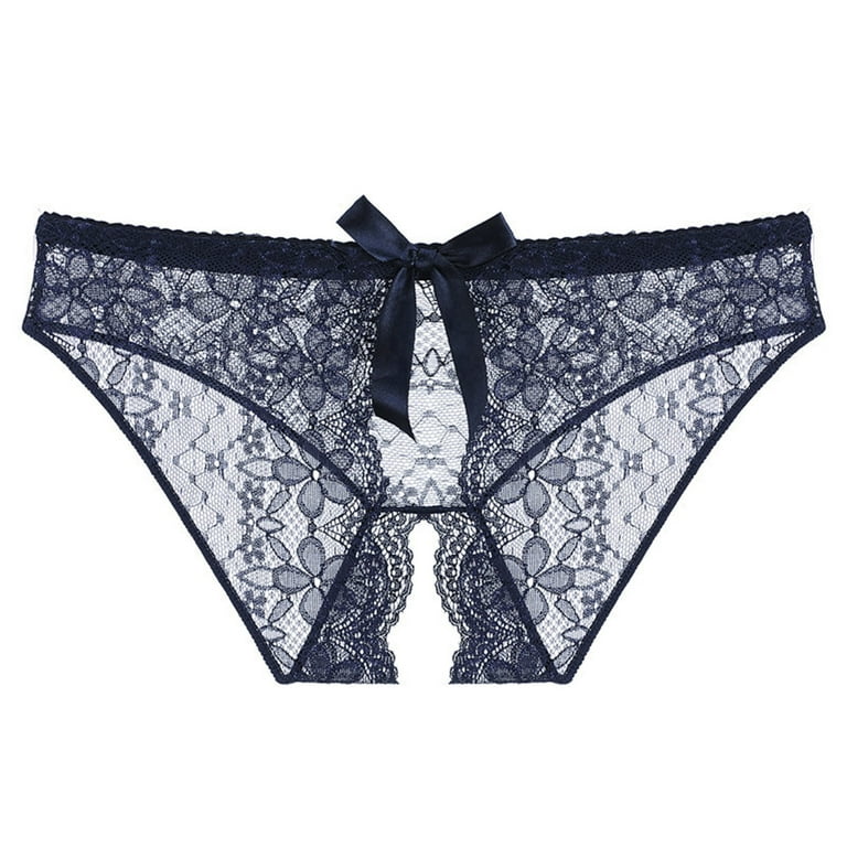 Aayomet Women's Underwear Back Low Waist See Through Panties Cotton  Seamless Lace Thongs for Women (BU1, XXL)