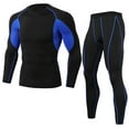thumbnail image 1 of Qarigey Conjuntos de ropa interior térmica de invierno para hombre, Calzoncillos largos a prueba de viento, mallas elásticas de manga larga, traje para conjuntos de ropa Negro y azul SG Qarigey AP013580-01, 1 of 6