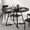 Black, variant on CONCETTA 42 Inch Round Dining Table for 4-6, Farmhouse Kitchen & Dining Room Table with Dual-Tier Storage Shelf, Heavy-Duty Pedestal Metal Frame, Space-Saving Circular Table for Apartment, Rust