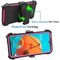thumbnail image 4 of Mignova for LG K31 Case,LG Aristo 5 Case,LG Fortune 3 Case,[Built-in Screen Protector][Kickstand] Heavy Duty Rugged PC Back &Soft TPU Inner Armor Swivel Belt Clip Holster Protective Case(Pink), 4 of 7
