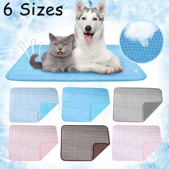 Dog cooling mat,cooling pad for dog,Premium Dog Cooling Mat Non-Slip Q-MAX>0.5 Self-Cooling Pad for Small Pet Cat Indoor Portable Kennel Puppy Bed for Summer Crate Pad,Dark Blue M