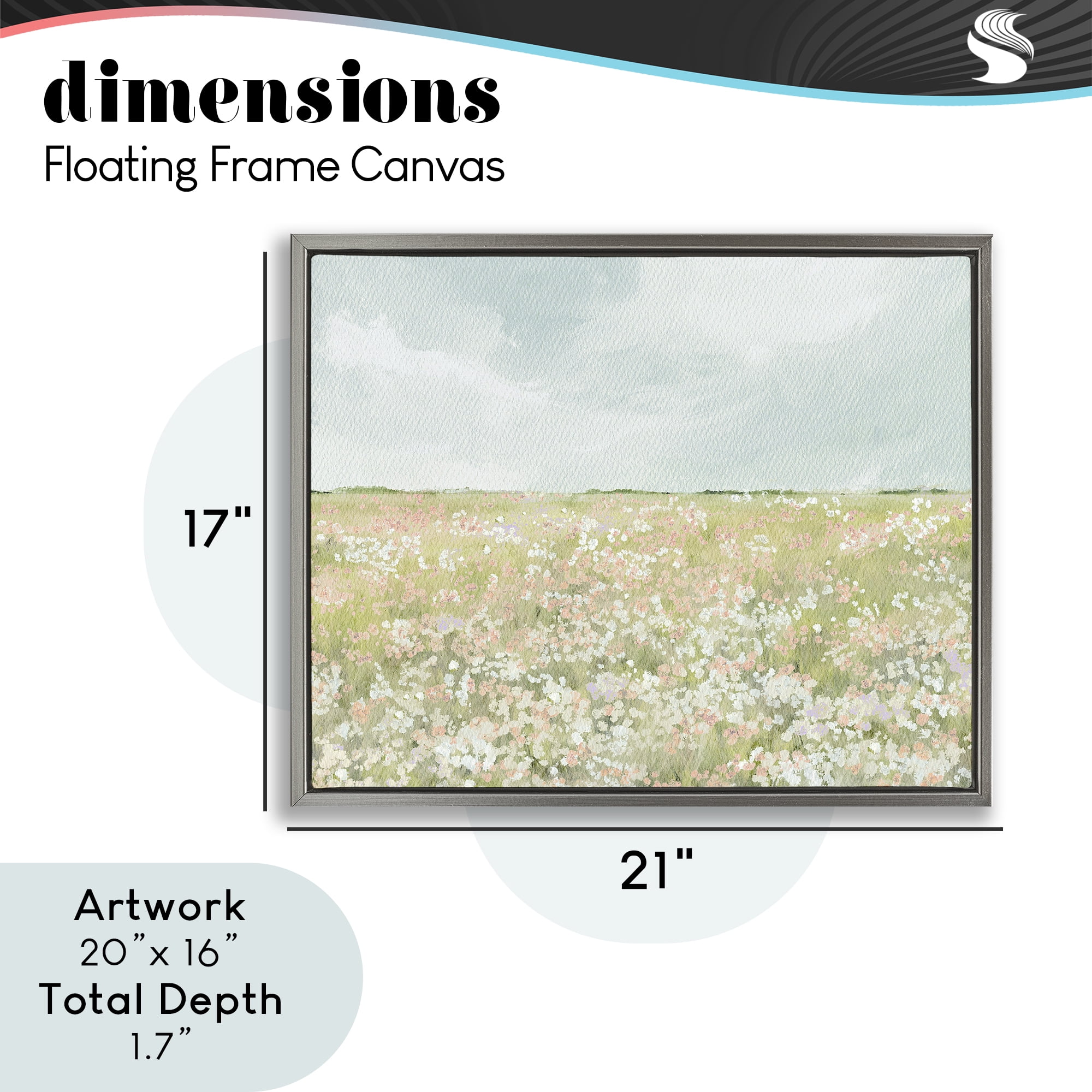 Stupell Industries Budding Field Scenery Gray Framed Floater Canvas Wall Art, design by Leah Straatsma