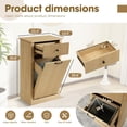 thumbnail image 4 of Magic Union Tilt Out Fluted Laundry Hamper Cabinet, 11 Gallon Hidden Laundry Hamper, Wooden Trash Can Cabinets with Drawer, Modern Garbage Can Cabinet for Bathroom, Kitchen, Living Room, 4 of 8