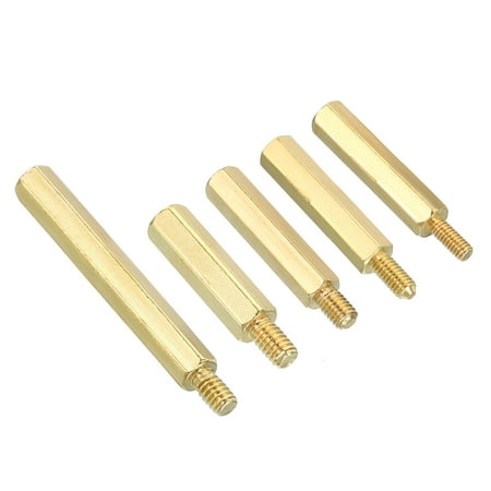 

Uxcell M2 M2.5 M3 M4 M5 Standoff Screws 50 Pack Brass Hex PCB Spacers Gold Tone