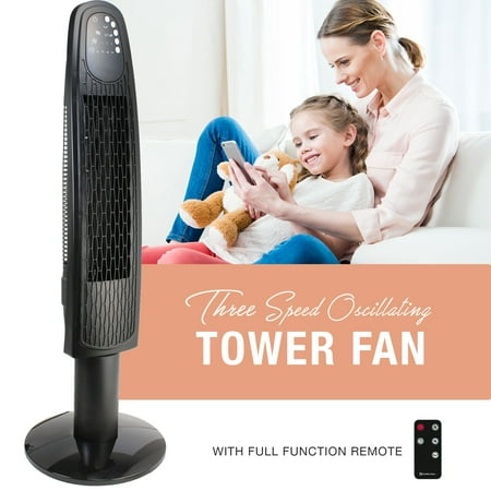 Oscillating 36 Inch 3 Speed Tower Fan with Remote, 4 Hour Timer with Sleep