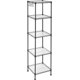thumbnail image 1 of Estante Organizador Ajustable y Extensible de 5 Niveles | Organizador para Espacios Pequeños con Ganchos y Forros de PP, Acero, Negro, MLGR23BK, 1 of 2