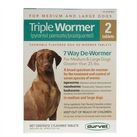 UPC: 0745801177031 | Durvet Triple Wormer Med & Lrg Dogs 2ct