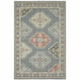 thumbnail image 2 of HomeRoots 507591 8 x 10 ft. Blue Oriental Stain Resistant Indoor & Outdoor Rectangle Area Rug, 2 of 5