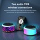 thumbnail image 1 of Luces coloridas Altavoz portátil Subwoofer 5.0 compatible con Bluetooth (negro), 1 of 8