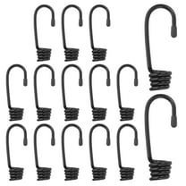 3/8"(9mm) Bungee Cord Hooks, Heavy Bungee Shock Cord Hook Spiral Wire Hooks End, Black 15 Pcs