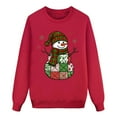 thumbnail image 6 of KHONTS Matching Merry Christmas Sweatshirts for Family Holiday Xmas Long Sleeve Pullover Tops Women Red, 6 of 6