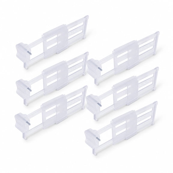 7 Pack Expandable Refrigerator Drawer Dividers, Adjustable Plastic Storage Separators, Fridge Organizer Partition Clips, Flexible Drawer Divider for Fridge Cabinet Pantry Kitchen Storage