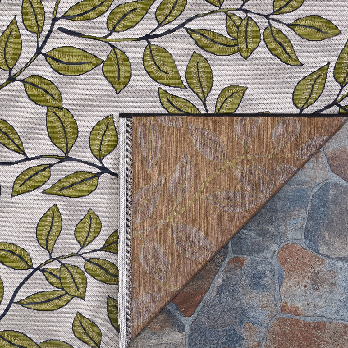 Couristan Dolce Summer Ivy 4' x 5'10" Ivory-Olive Indoor/Outdoor Rug