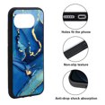thumbnail image 2 of WIRESTER Shockproof Soft Rubber Cover Case for Google Pixel 10a 6.3" 2026, Marble Gold And Blue, 2 of 5