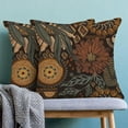 thumbnail image 3 of Vintage Boho Pillow Covers 18x18 Inch Set of 2, Brown Green Retro Flower Decorative Outdoor Throw Pillows Farmhouse Linen Floral Pillow Case for Sofa Bedroom Living Room Indoor Outdoor, 3 of 6