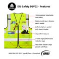 thumbnail image 5 of Chaleco De Seguridad Dib Chaleco Reflectante Ansi Clase 2 De Alta Visibilidad Con Bolsillos Y Cremallera Hi Vis Yellow 5 Pack Xl, 5 of 5