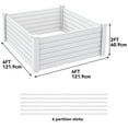 thumbnail image 2 of Dextrus 4x4x2ft Plastic Raised Garden Bed with Growth Grid, Large Resin Vinyl Above Ground Planter Box, Ideal for Plants, Vegetables, Flowers, White, 2 of 4