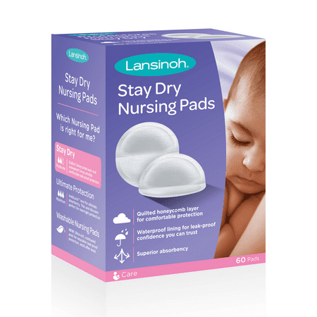 Lansinoh Disposable Stay Dry Nursing Pads, 60 (Best Disposable Breast Pads)