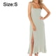 thumbnail image 2 of Vestido de dama de honor elegante de verano para mujer, vestido largo informal sin mangas con escote cuadrado y volantes, verde, S, 2 of 7