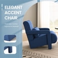 thumbnail image 3 of Aukfa Upholstered Accent Chair with Pillow, Mid Century Armchair for Living Room Bedroom, Linen, Blue, 3 of 8
