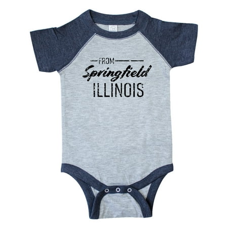 

Inktastic From Springfield Illinois in Black Distressed Text Gift Baby Boy or Baby Girl Bodysuit