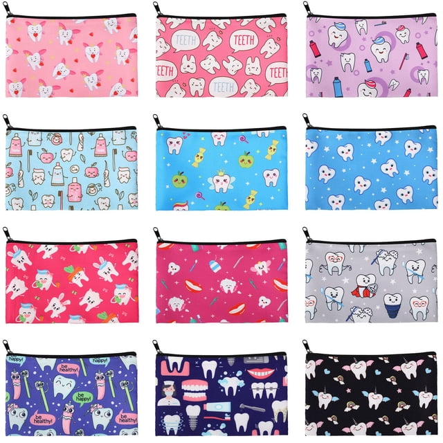 Bolsa de cosméticos Saintrygo, bolsa de maquillaje dental para mujeres enfermeras, 12 unidades