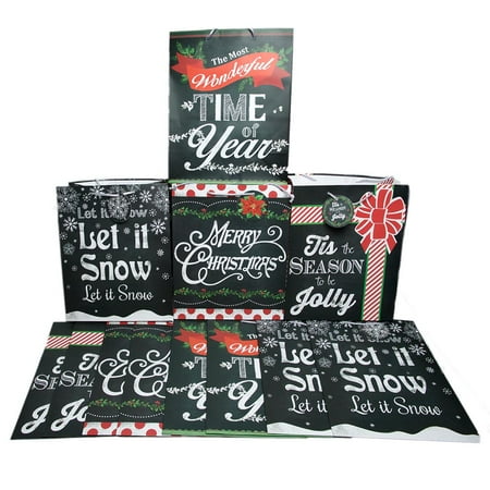 Boulder Chalk Bag - Large Christmas Chalkboard Style Gift Bags