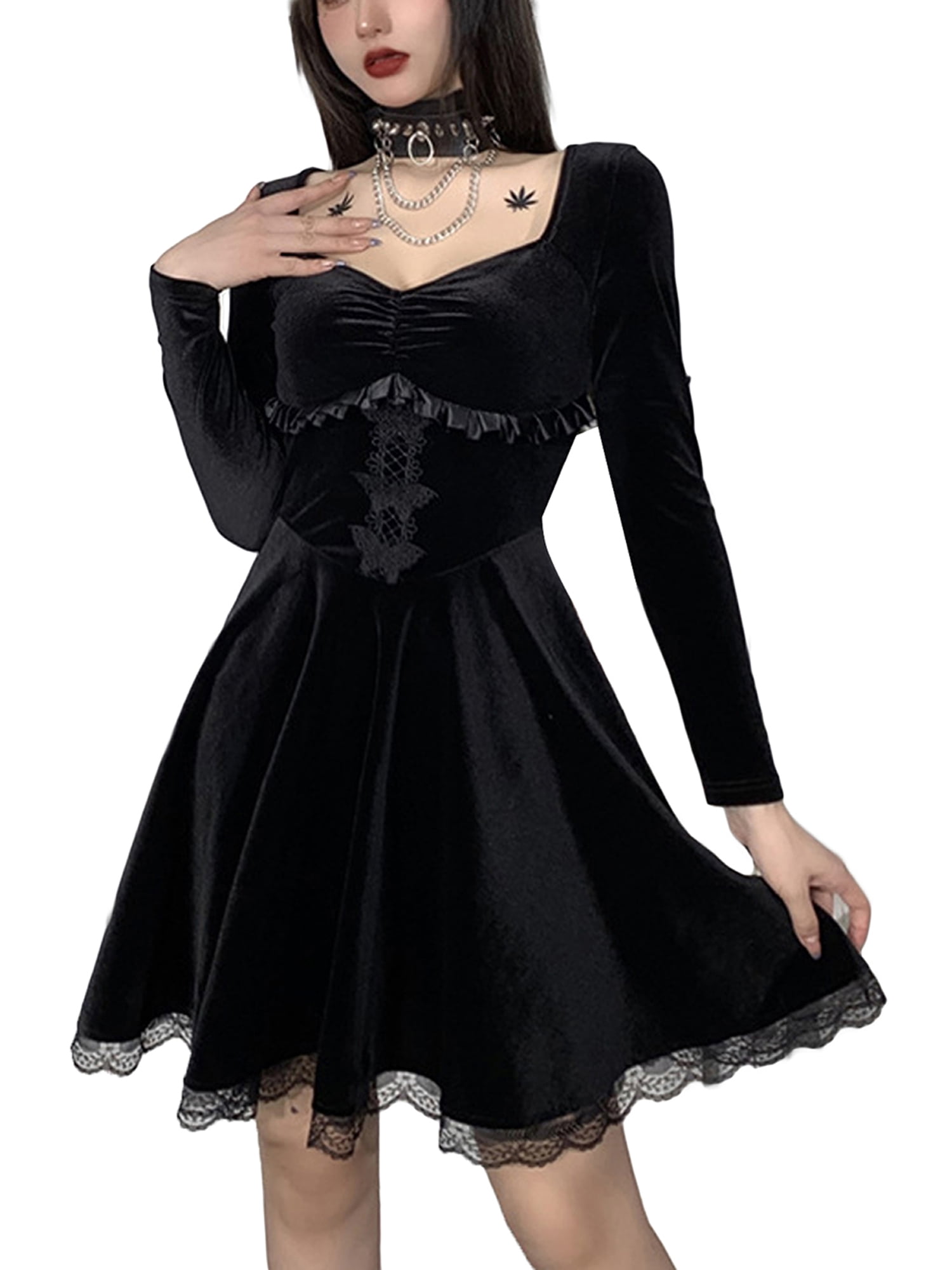 IZhansean Lady Vintage Black Velvet 