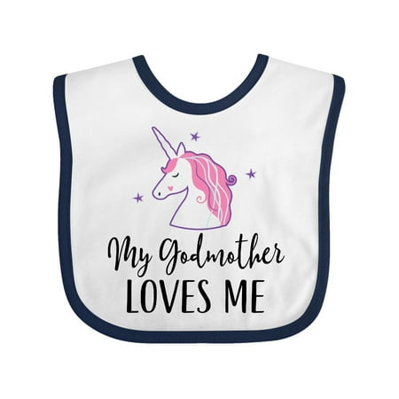 

Inktastic My Godmother Loves Me Unicorn Gift Baby Girl Bib