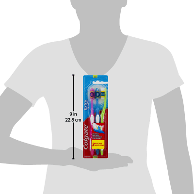 Colgate Extra Clean Full Head Toothbrush, Medium - 3 Count